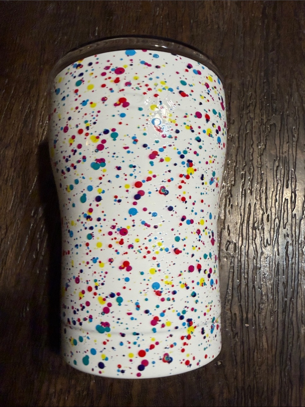 White Multicolor Speckled Travel Tumbler